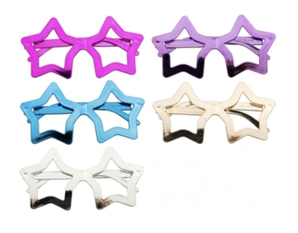 Lentes party estrella metalicos (pack 2) sorpresas / fiesta / piñata / Hora Loca (colores variados) star