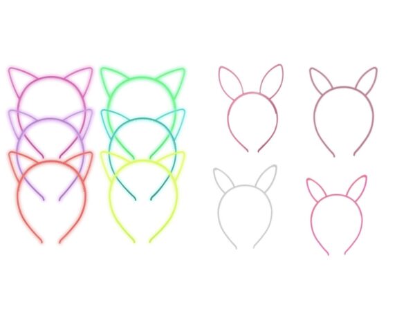 Vincha neon party orejitas (colores variados)