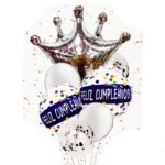 Pack de 7 globos con corona (con helio)