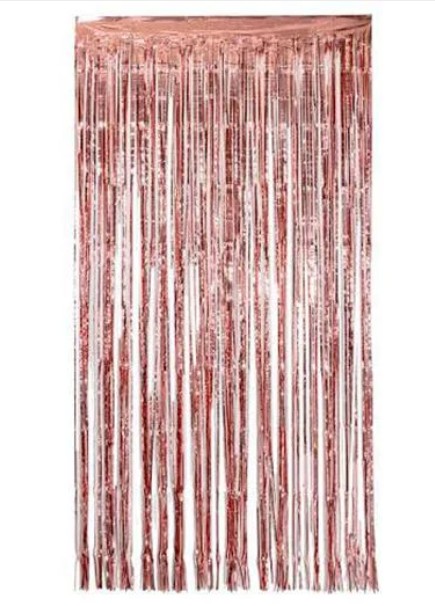 Cortina metalica escarchada rosegold