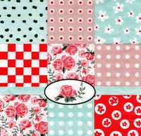 Servilletas vintage rosa al centro (pack 10)