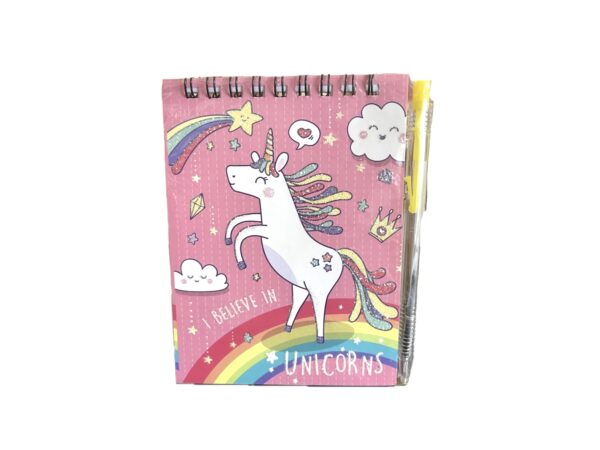 Block de notas unicornio mini con lapicero - Imagen 3