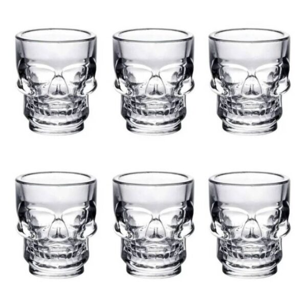 Juego de 6 vasos calavera 