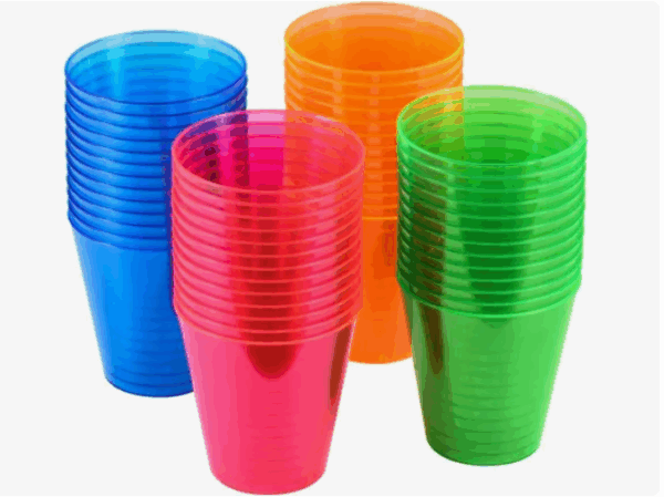 Vasos acrilicos neon (pack 10) (colores a elegir) (color entero x pack)