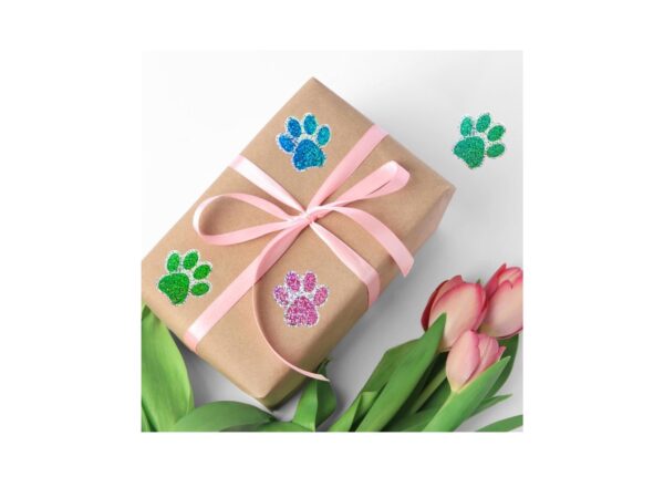 Stickers glitter huellas de mascota (pack 20) - Imagen 3