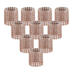 Aros servilleteros champagne con pega pega (pack 10)