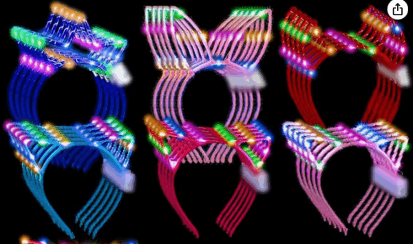 Vincha led (corona, diablita, gato, conejo) colores variados