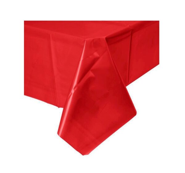 Mantel cromado o metalico rojo (137cm x 183cm)
