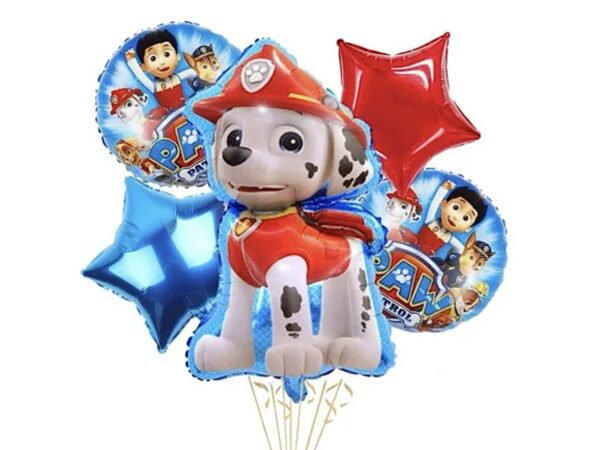 Pack 5 globos Paw Patrol Marshall (con helio) diseños variados