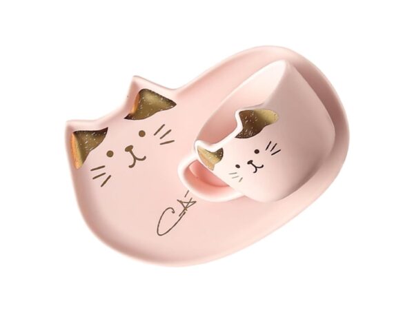 Taza gato con plato y cuchara (colores variados) - Imagen 5