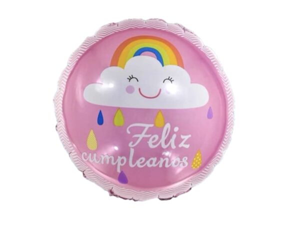 Globo Feliz cumpleaños nube pink (helio) 18"