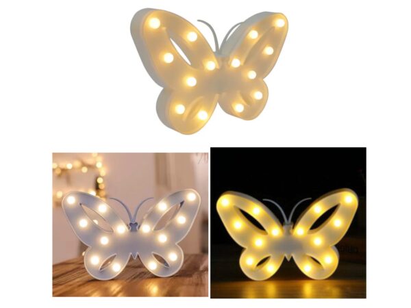 Lampara Mariposa led 14 luces (amarilla, blanca, celeste)