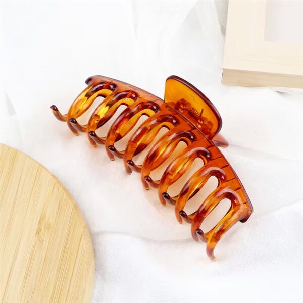 Gancho color caramelo cristalino para cabello clip (grande)