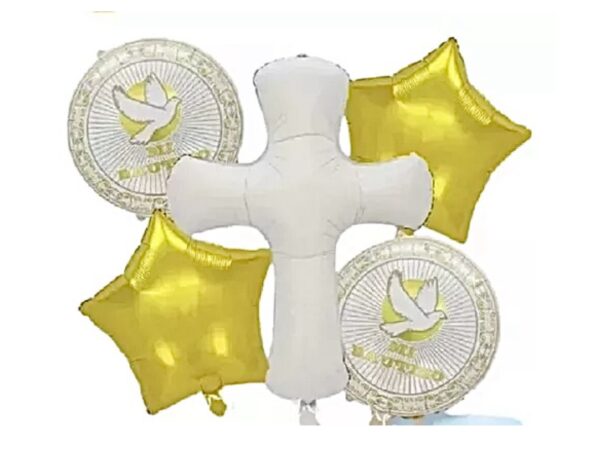 Pack 5 globos Bautizo (helio)