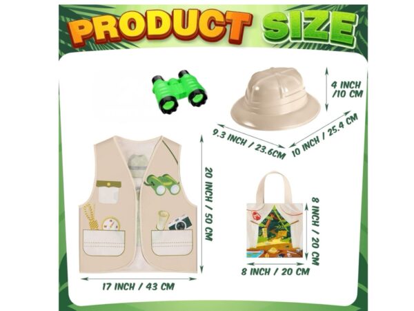 Disfraz de super explorador Safari (chaleco, sombrero, bolsa explorador, binoculares) - Imagen 2