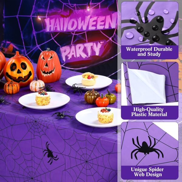 Mantel halloween spider (137cm x 274cm) (colores a elegir naranja, negro, verde, morado) - Imagen 3