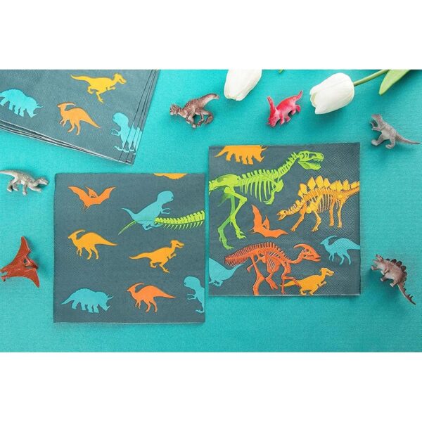 Servilletas dinosaurios fosiles (pack 10) - Imagen 3