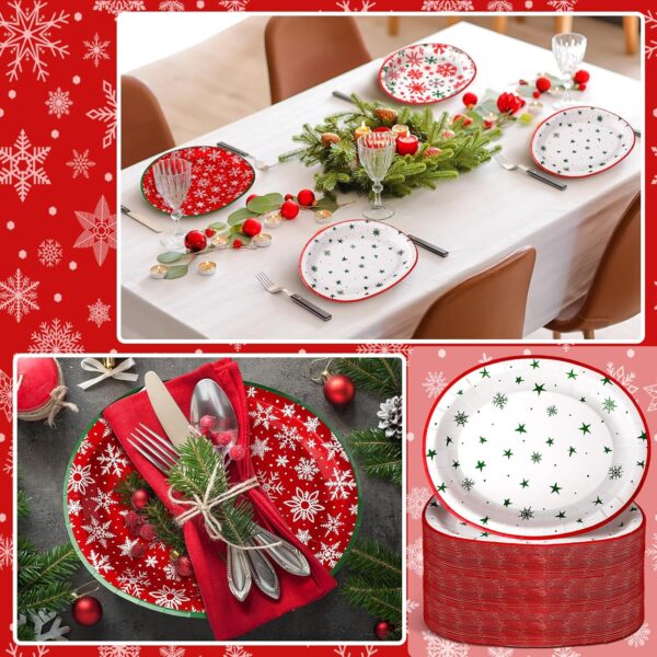 Platos big xmas copos de nieve 30.4cm x 25.4cm (pack 5) Navidad (tres diseños) - Imagen 3