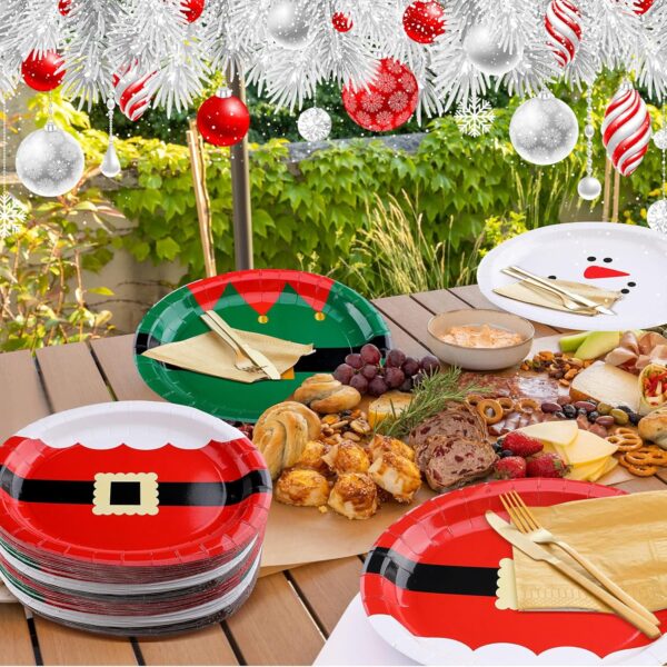 Platos big classic santa 31.5cm x 25.4 (pack 5) Navidad (4 diseños) - Imagen 3