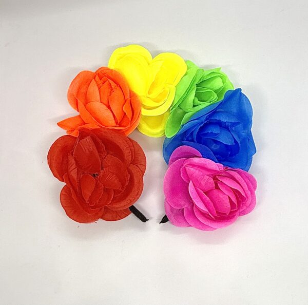 Vincha flores multicolor catrina neon (6 colores)