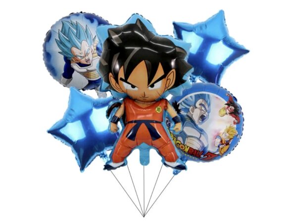Pack 5 globos Dragon Ball (helio) diseños variados