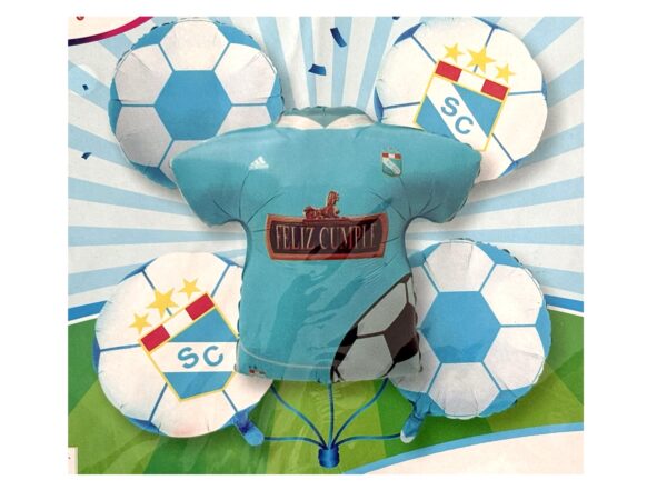 Pack 5 globos Sporting Cristal (con helio) modelos variados