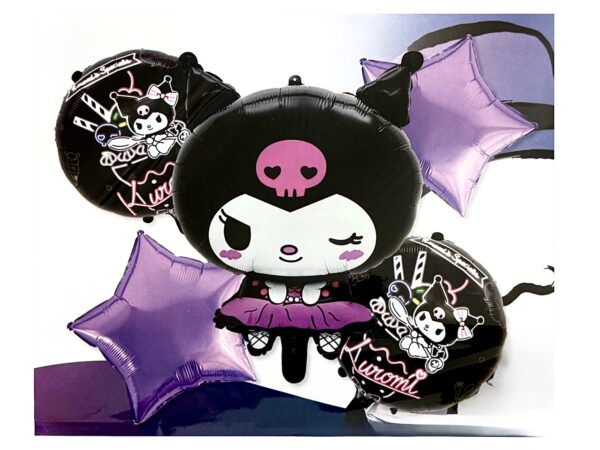 Pack 5 globos Kuromi (helio) diseños variados