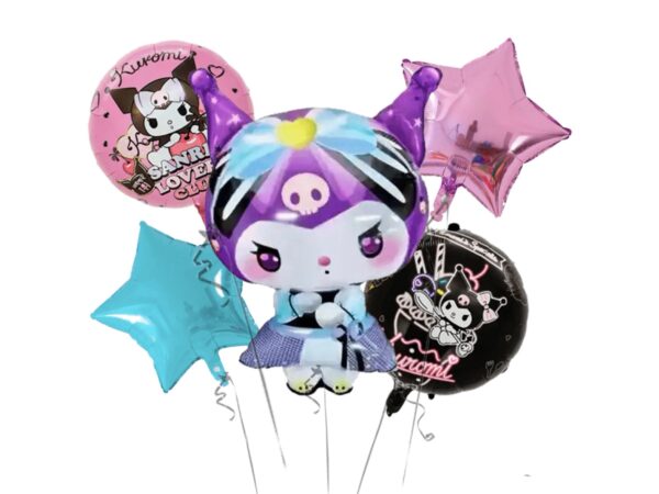 Pack 5 globos Kuromi (helio) diseños variados - Imagen 4