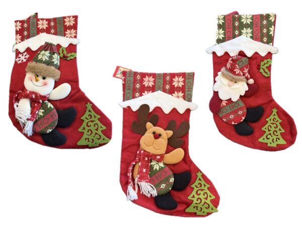 Bota roja Navidad Santa 38cm x 20cm xmas (diseños variados)