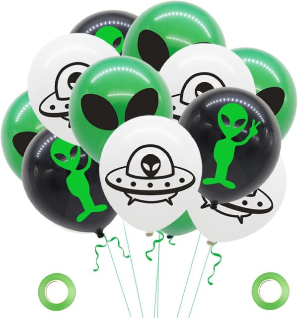 Globo alien cool (verde, negro y gris) 12" con helio