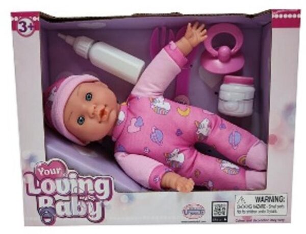 Muñeca Bebe Your loving baby Con Accesorios 17Cm