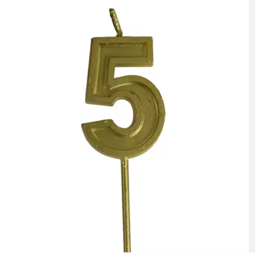 Vela de numero 5 gold (dorada)
