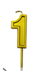 Vela de numero 1 gold (dorada)
