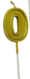 Vela de numero 0 gold (dorada)
