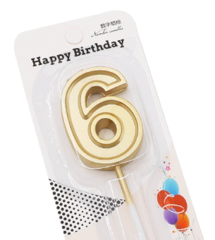 Vela de numero 6 gold (dorada)