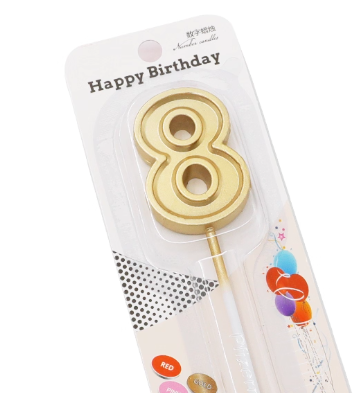 Vela de numero 8 gold (dorada)