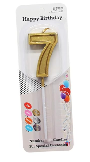 Vela de numero 7 gold (dorada)