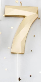 Vela numero 7 Diamante 3D gold (dorado)