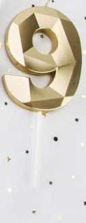 Vela numero 9 Diamante 3D gold (dorado)