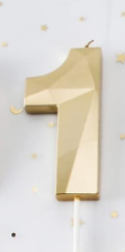 Vela numero 1 Diamante 3D gold (dorado)
