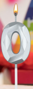 Vela numero 0 Diamante 3D silver (plateado)