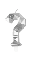 Vela interrogacion ? Diamante 3D silver (plateado)