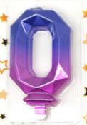 Vela numero 0 Diamante 3D azul fucsia (duo color)