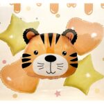 Bouquet pack de 5 globos Tigre pastel (helio)