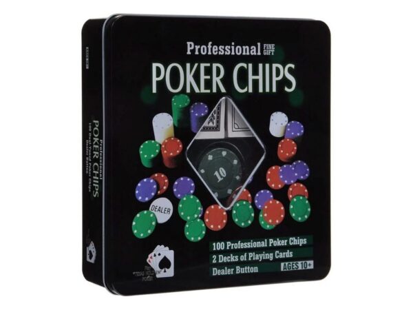 Set Poker chips (100 fichas, 2 juegos de cartas, 1 ficha dealer)