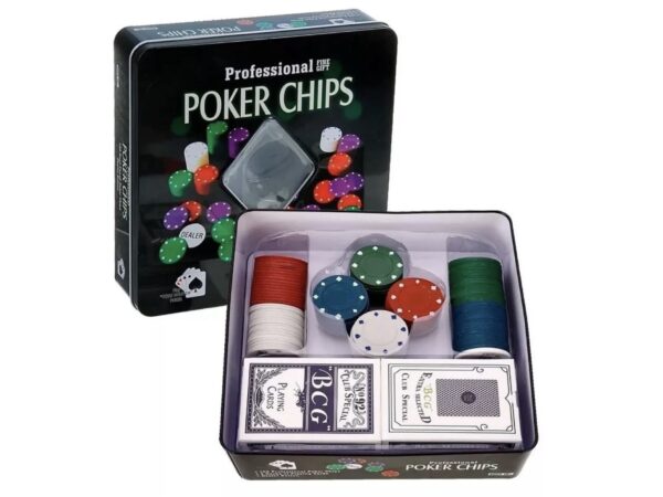 Set Poker chips (100 fichas, 2 juegos de cartas, 1 ficha dealer) - Imagen 2