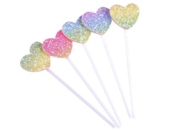 Topper corazones multicolor