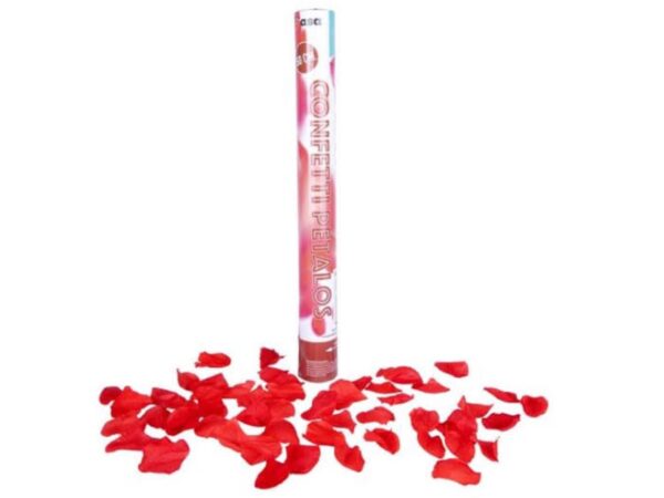 Lanza confeti petalos rojos 50cm aprox (bombarda)