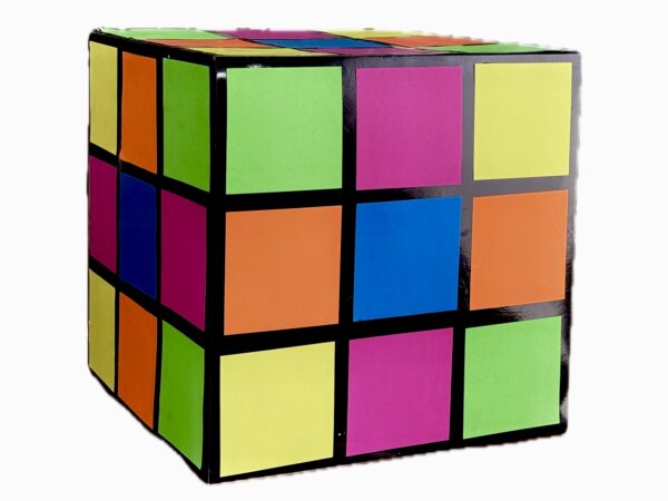 Piñata cubo rubik neon party (34cm aprox) 3d