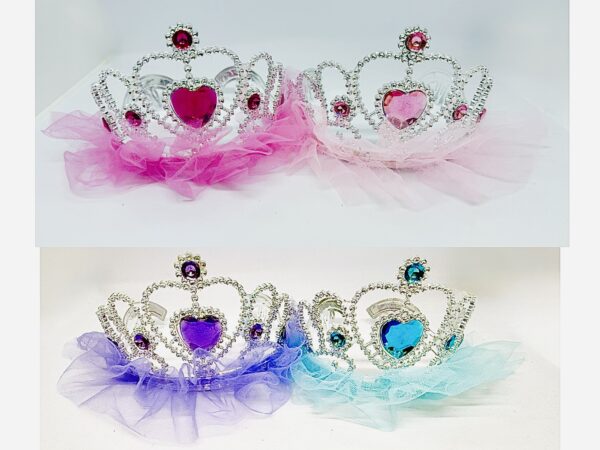 Corona tiara corazon y tul (colores variados)